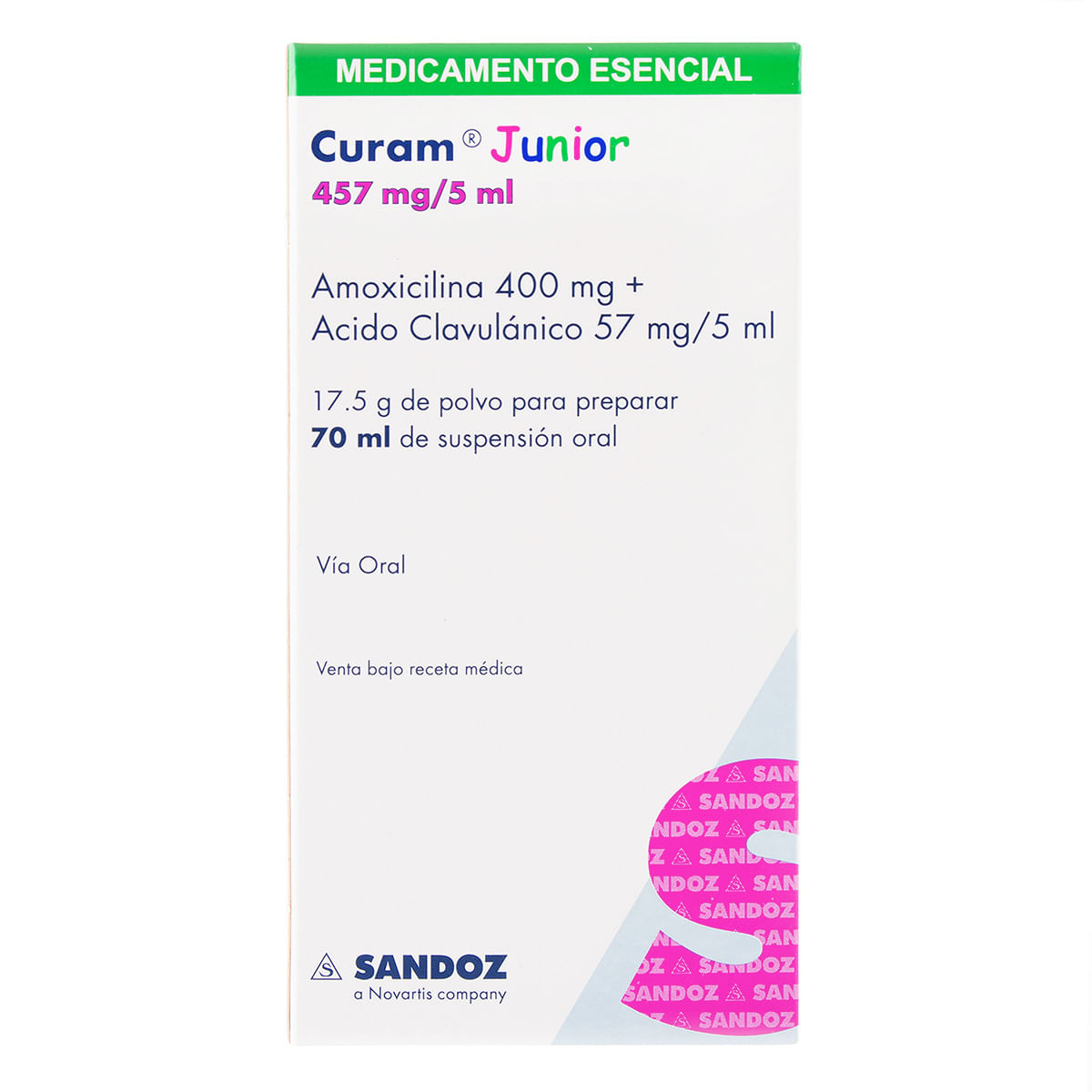 Suspensión Oral Curam 400 Mg/57 Mg Junior Sandoz Frasco X 70 Ml.
