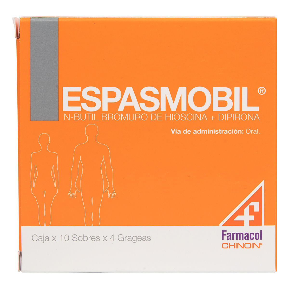 Espasmobil Farmacol Chinoin Caja X 10 Sobres X 4 Grageas.