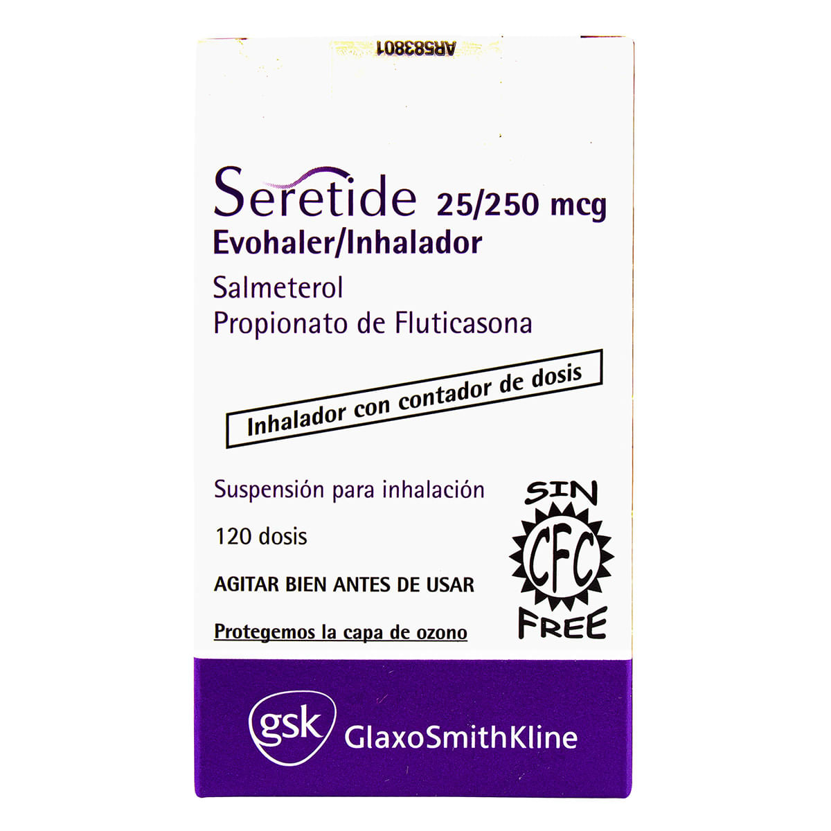 Inhalador Seretide 25/250 Mcg Gsk Frasco X 120 Dosis.