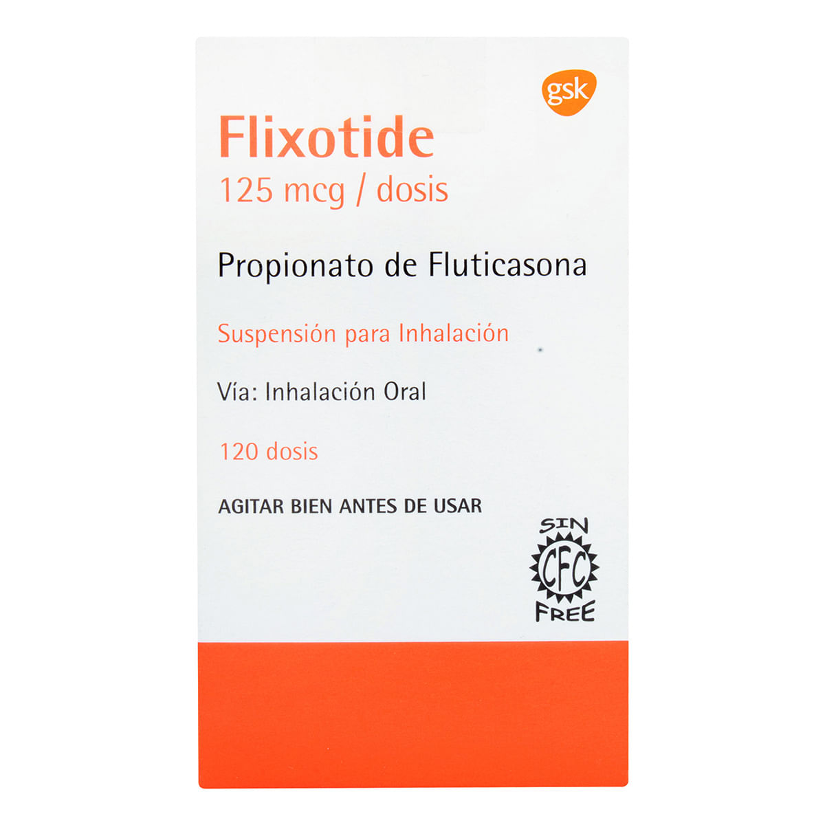 Suspensión para Inhalación Flixotide 125 Mcg GSK Caja x 120 Dosis