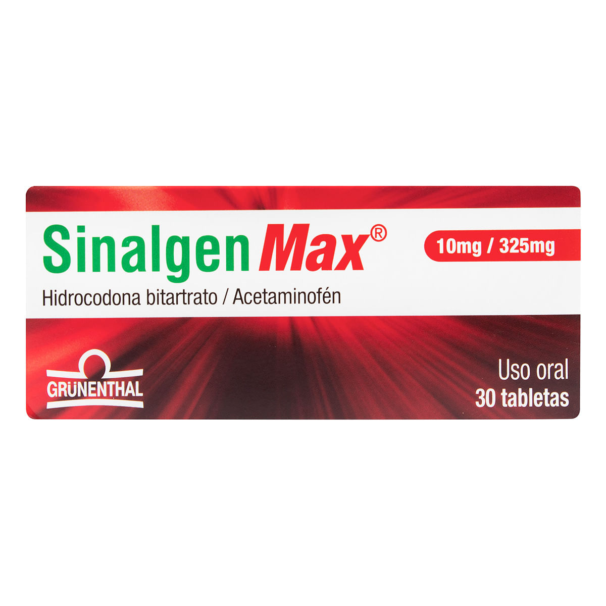 Sinalgen Max 10 Mg/325 Mg Grunenthal Caja X 30 Tabletas.