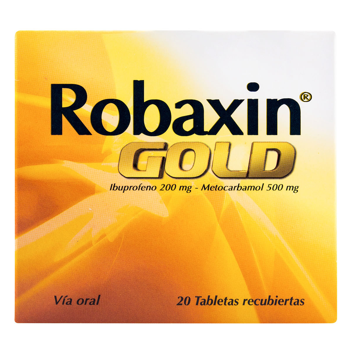 Robaxin Gold 200 Mg/500 Mg Caja X 20 Tabletas Recubiertas.