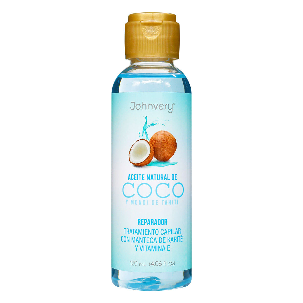Tratamiento Capilar Johnvery Aceite Natural de Coco Reparador Frasco x 120 mL