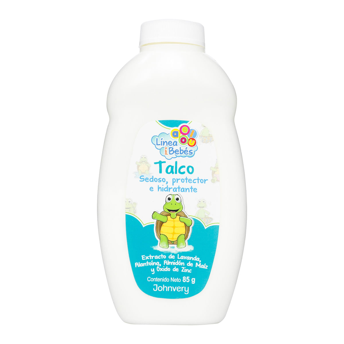 Talco para Bebés aeiou Johnvery Frasco x 85 mL
