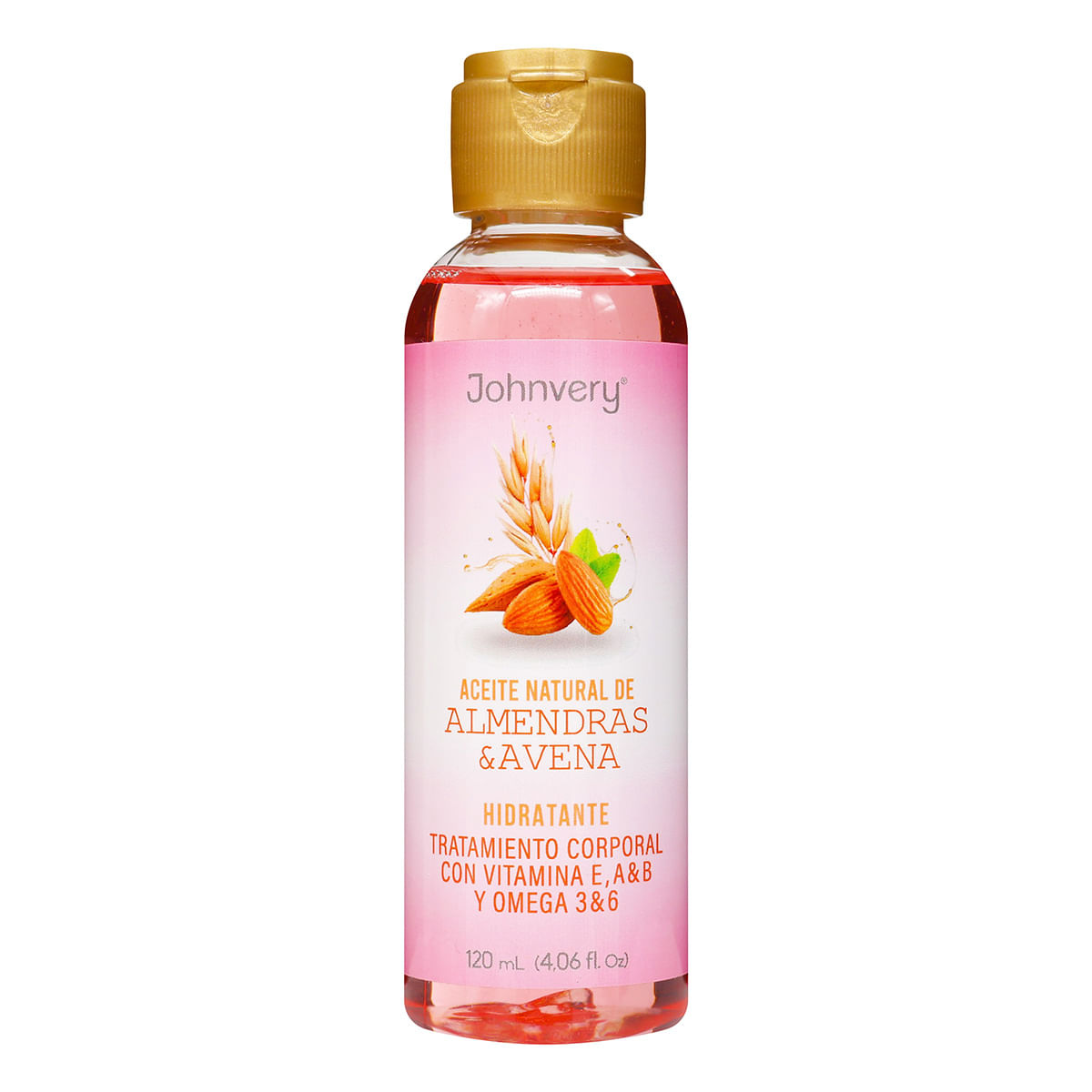 Tratamiento Corporal Johnvery Aceite Natural de Almendras y Avena Hidratante Frasco x 120 mL