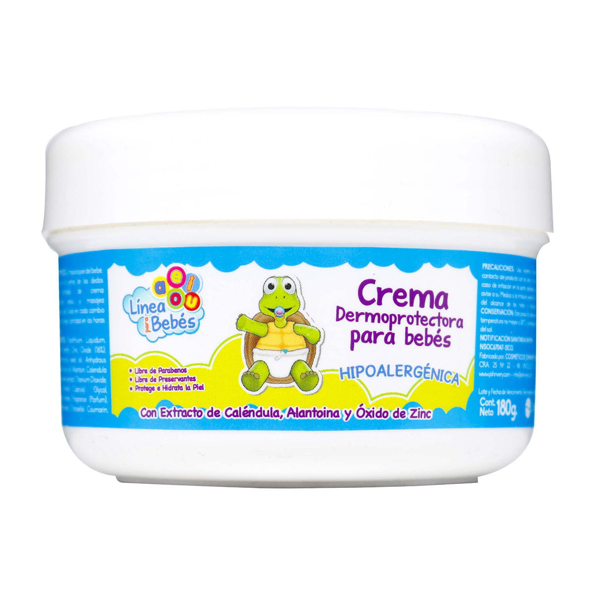 Crema Dermoprotectora para Bebés aeiou Johnvery Frasco x 180 g