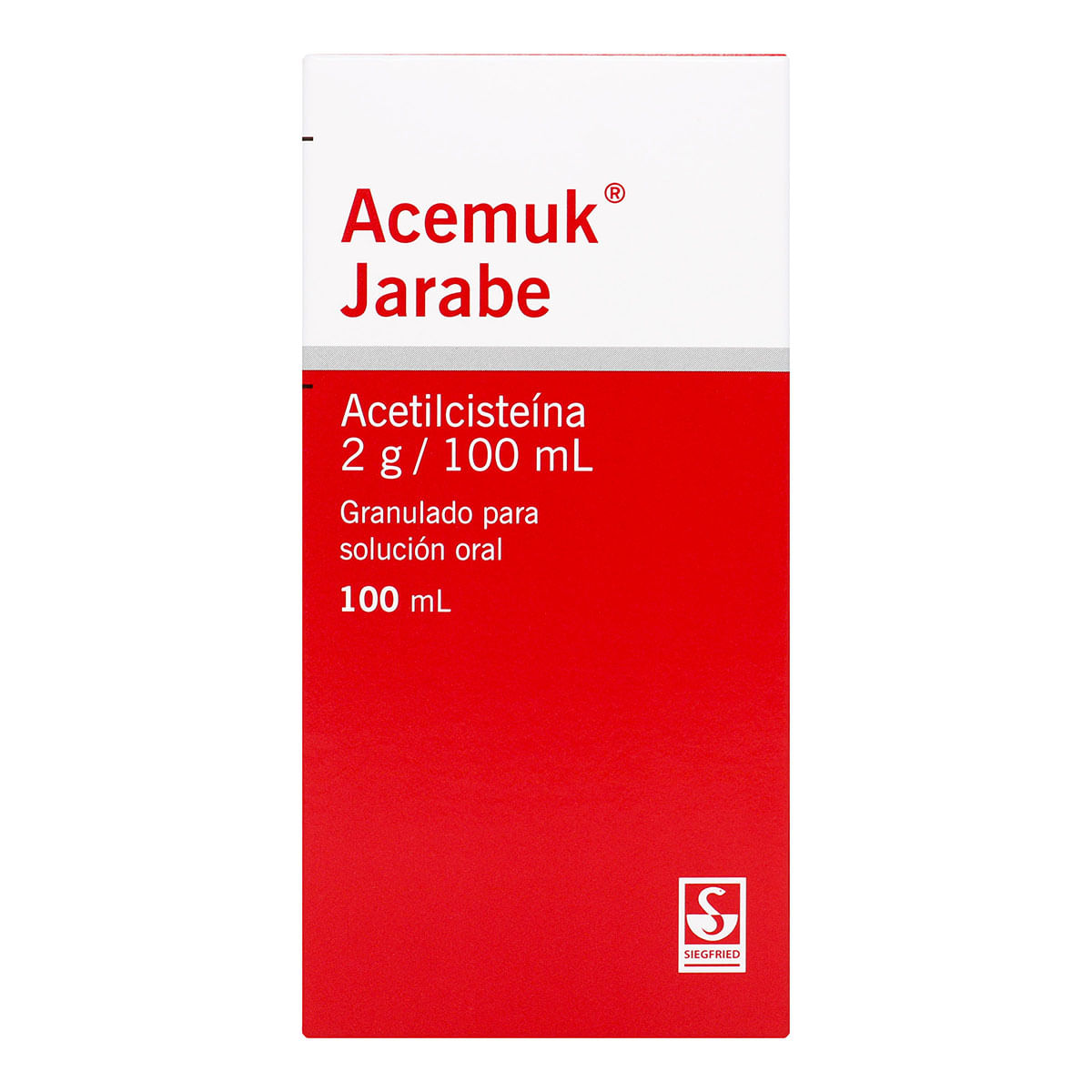 Jarabe Acemuk 2 G/100 Ml Siegfried Granulado Frasco X 100 Ml.