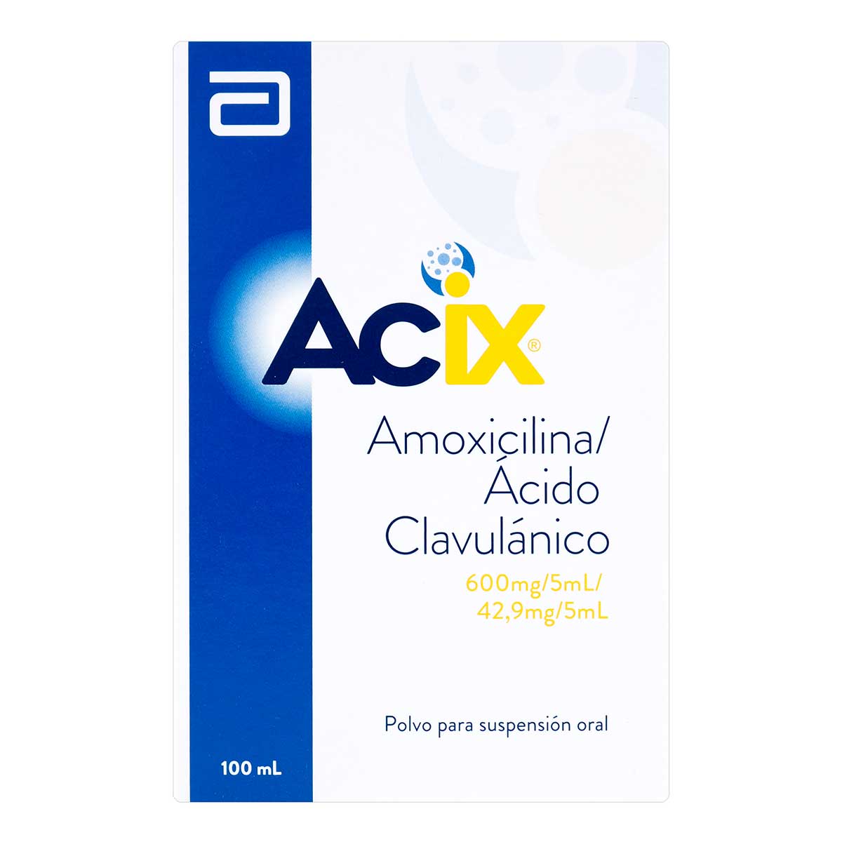 Suspensión Oral Acix 600 Mg/42.9 Mg/5 Ml Abbott Polvo Frasco X 100 Ml.