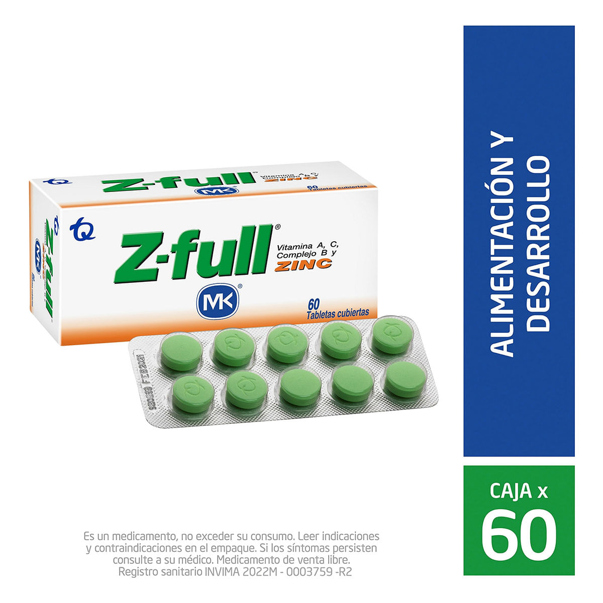 Z-Full Zinc Mk Caja X 60 Tabletas.
