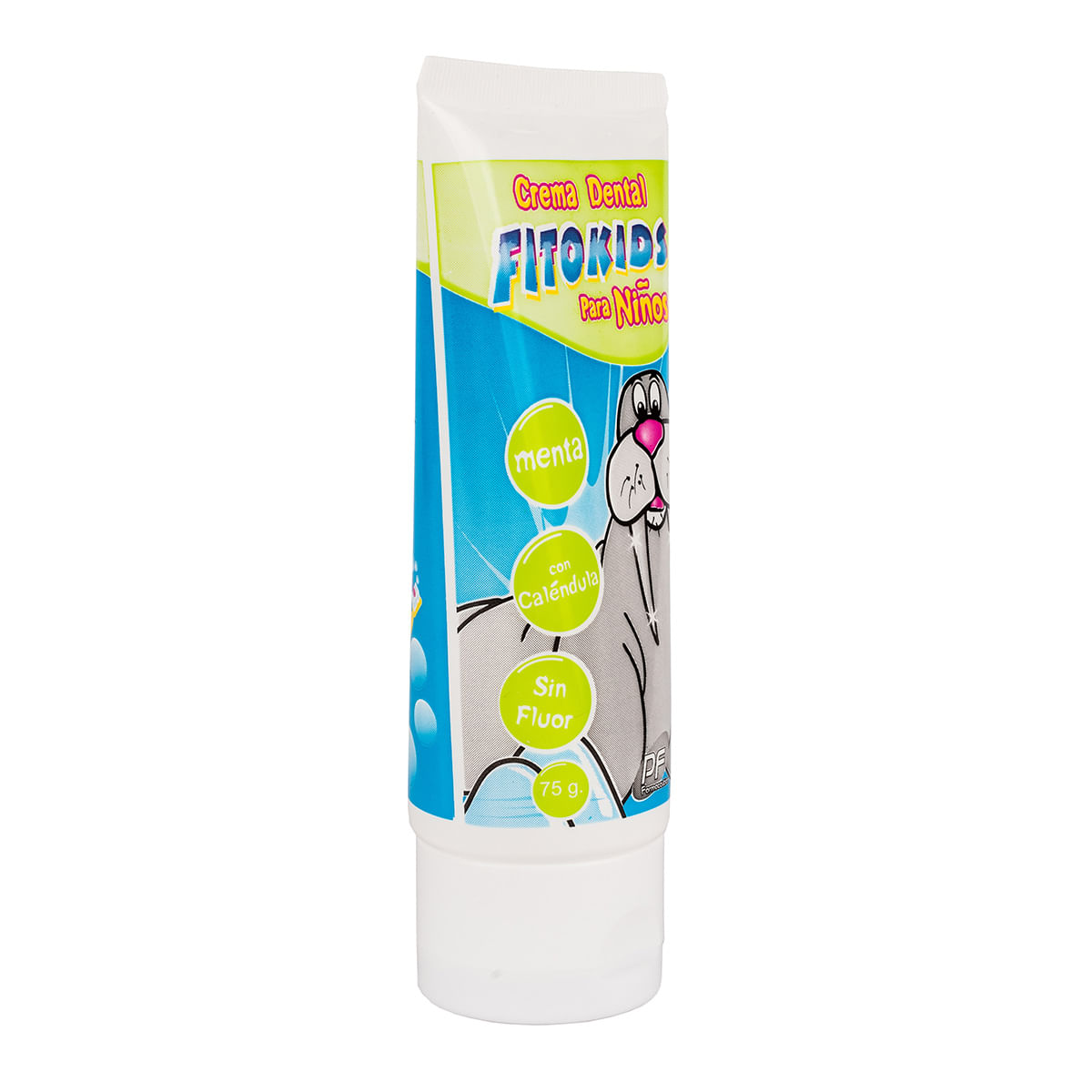 Crema Dental Fitokids Pf Farmacéutica Niños Sin Flúor Menta Tubo X 75 G.