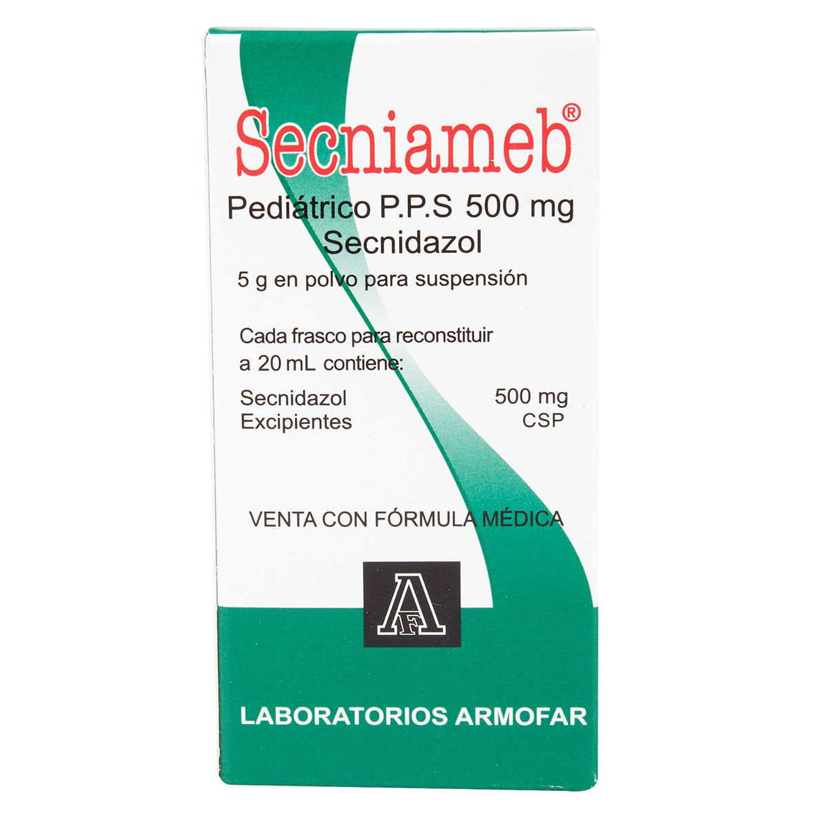 Suspensión Secniameb Pediátrico 500 Mg Armofar Polvo Frasco X 20 Ml.