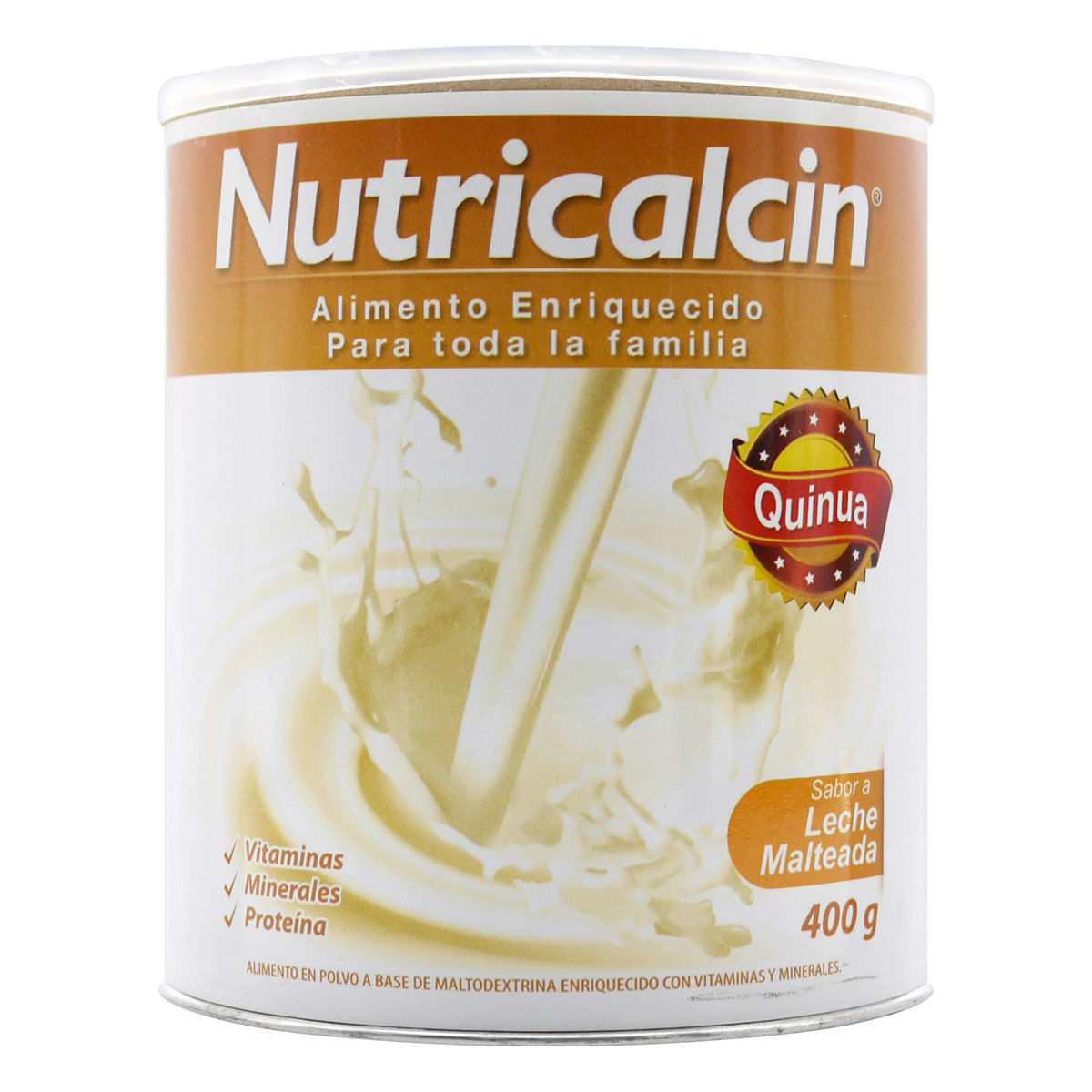Alimento Enriquecido Nutricalcin Quinua Sabor A Leche Malteada Polvo Tarro X 400 G.