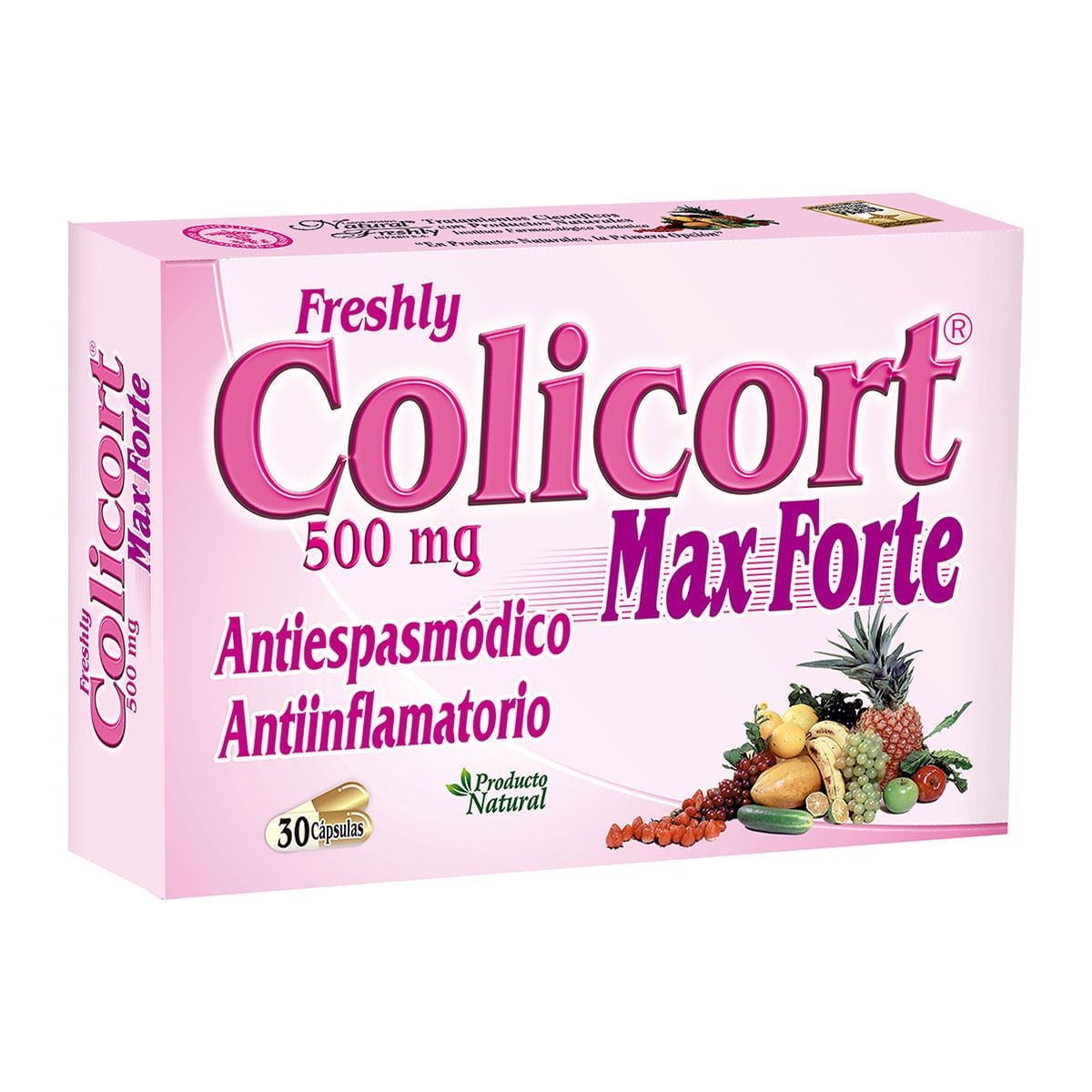 Colicort Max Forte 500 Mg Natural Freshly Caja X 30 Cápsulas.