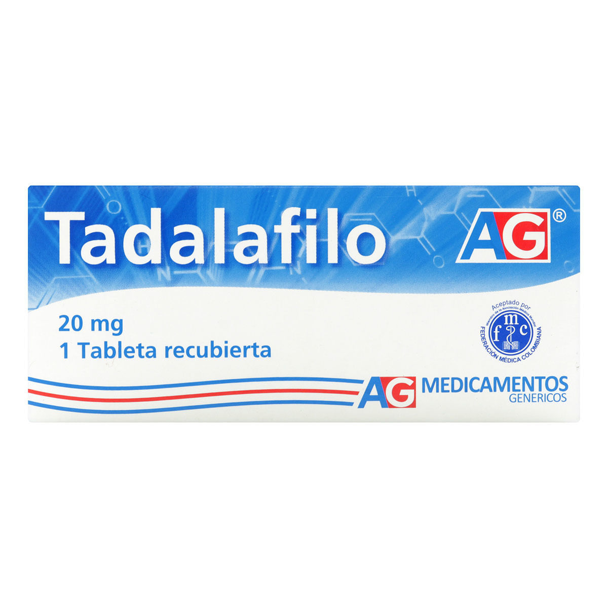 Tadalafilo 20 Mg Ag Caja X 1 Tableta Recubierta.