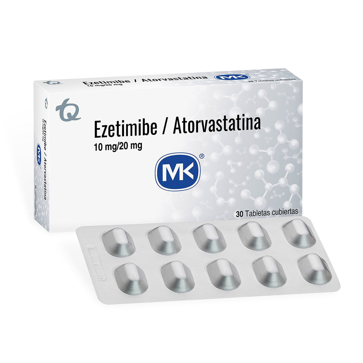 Ezetimibe/Atorvastatina 10 Mg/20 Mg Mk Caja X 30 Tabletas Cubiertas.