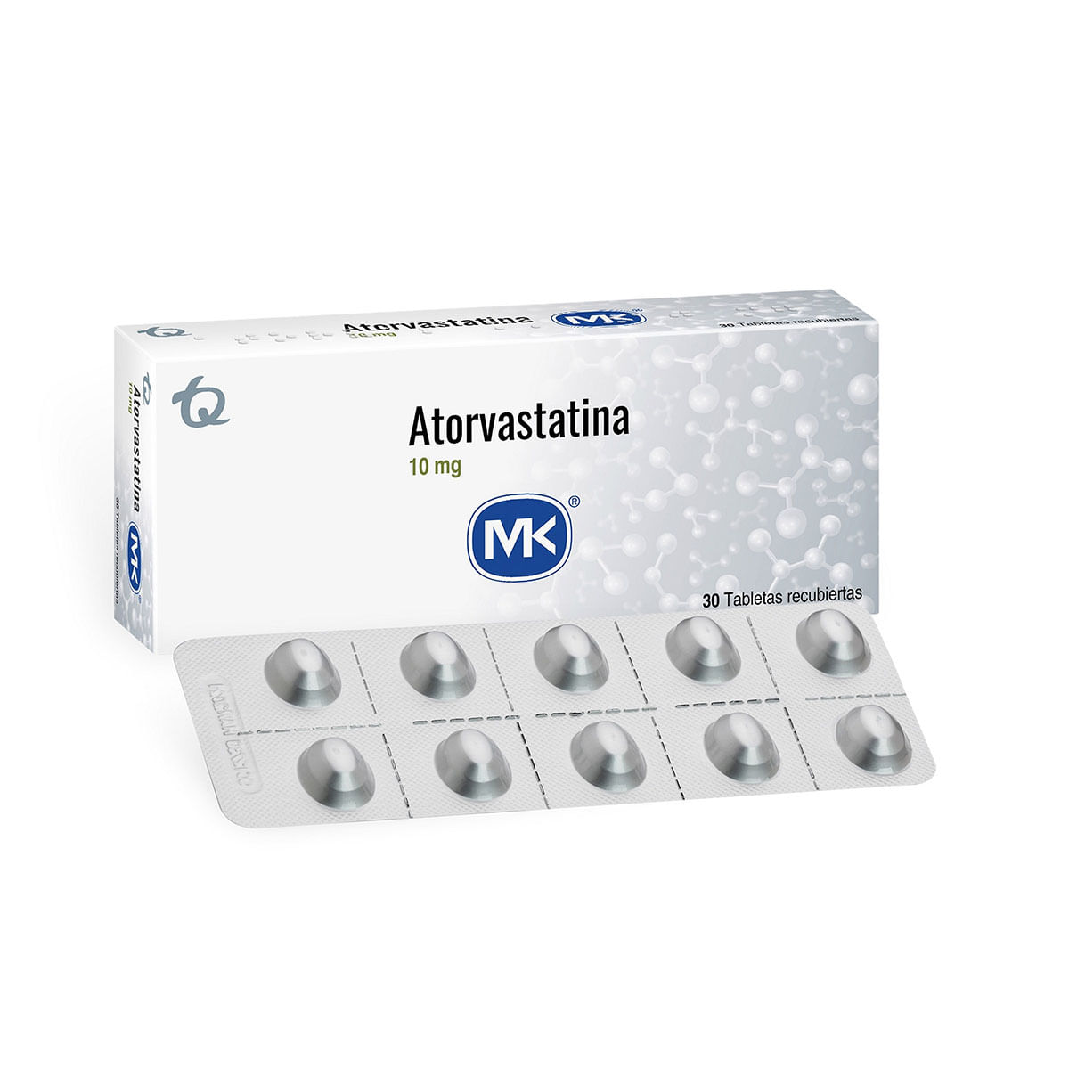 Atorvastatina 10 Mg Mk Caja X 30 Tabletas Recubiertas.