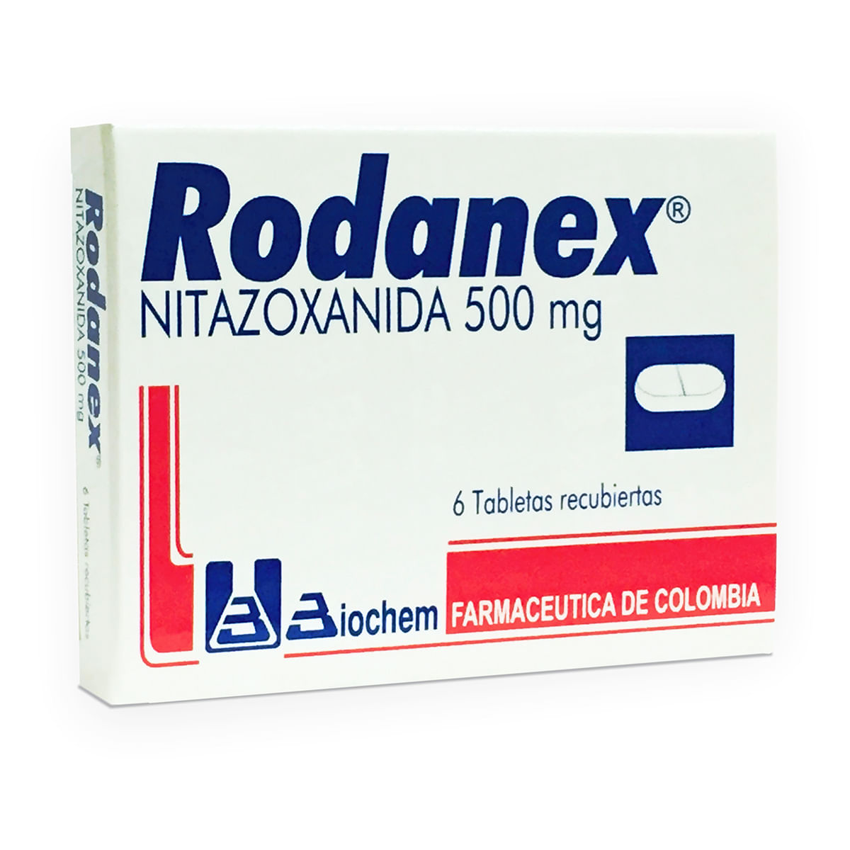 Rodanex 500 Mg Biochem Caja X 6 Tabletas Recubiertas.