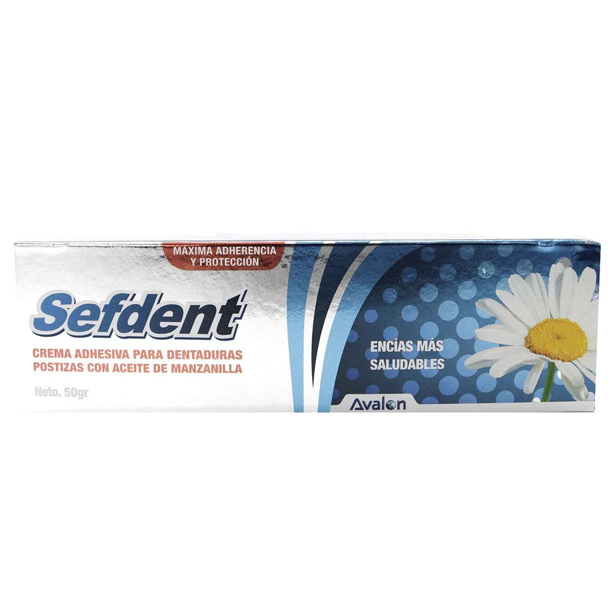 Crema Adhesiva Avalon Sefdent para Dentaduras Postizas Manzanilla Tubo x 50 g.