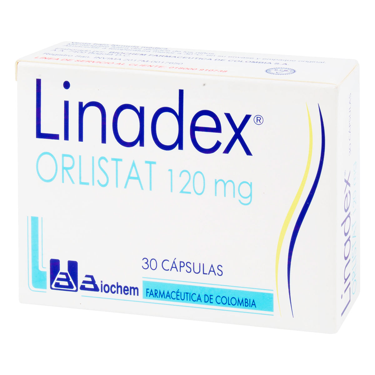 Linadex 120 Mg Biochem Caja X 30 Cápsulas