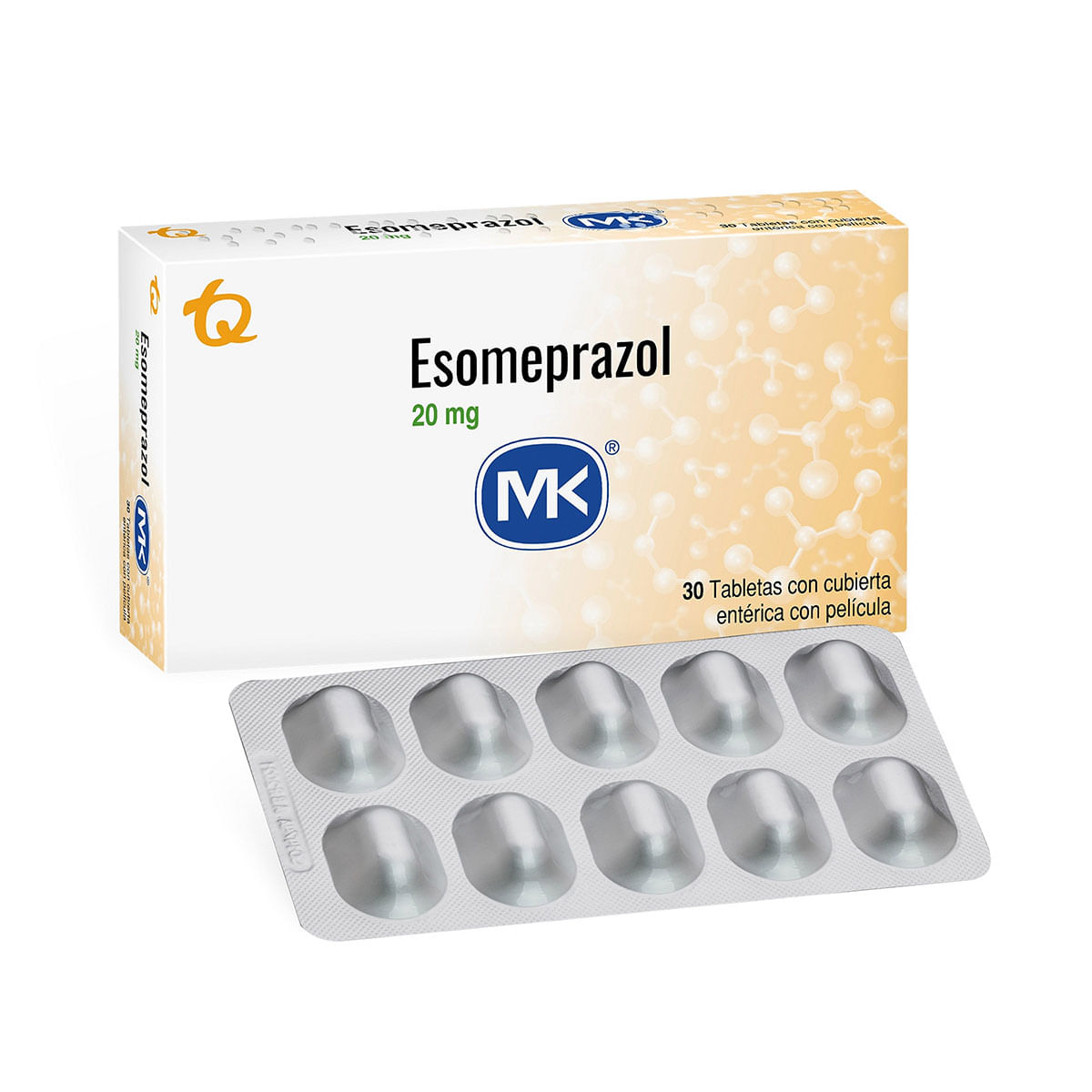 Esomeprazol 20 Mg Mk Caja X 30 Tabletas Cubiertas.