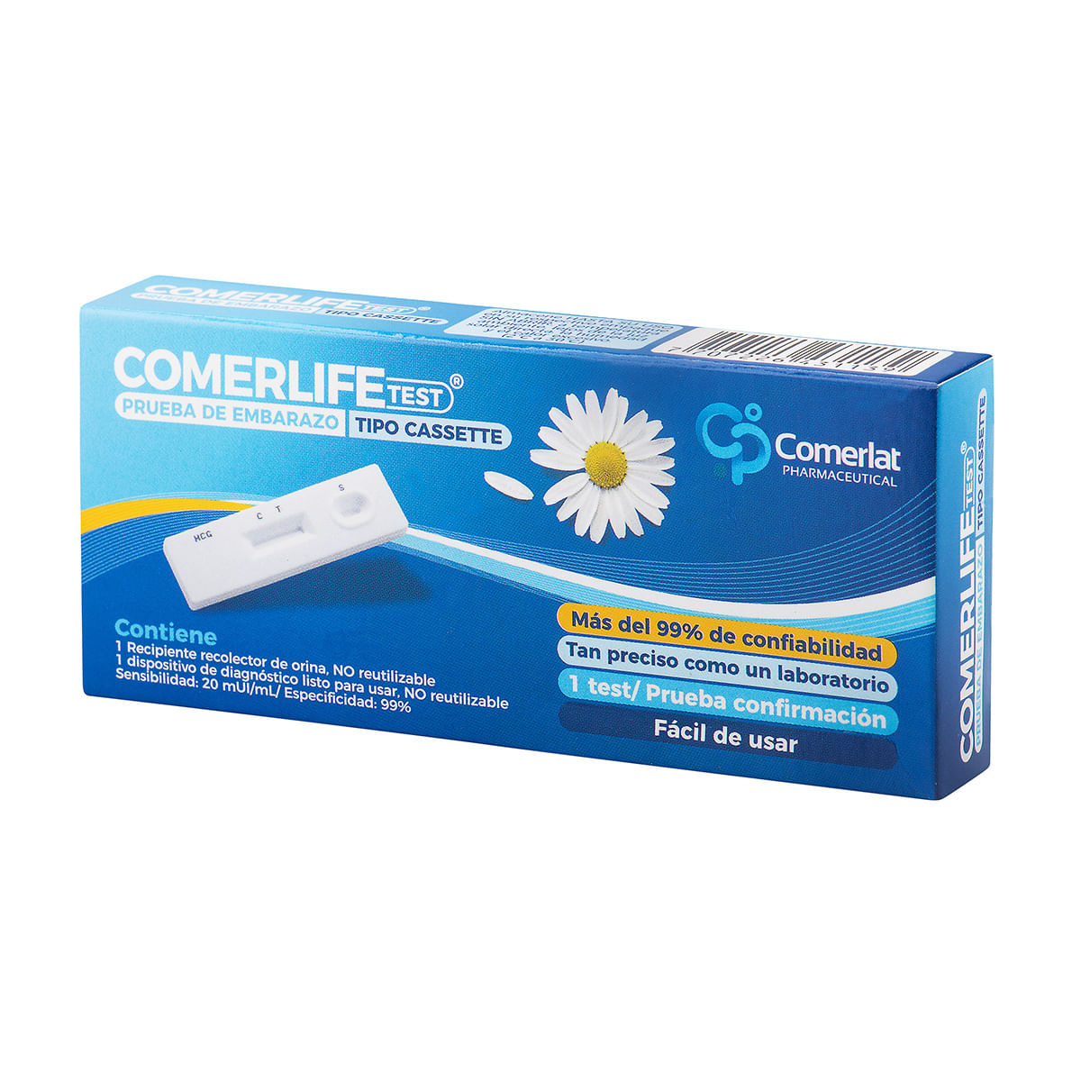 Prueba De Embarazo Comerlat Comerlife Test Tipo Cassette Caja X 1 Ud.