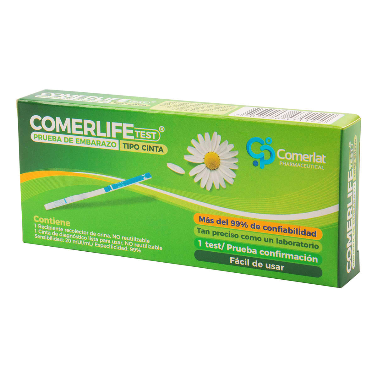 Prueba De Embarazo Comerlat Comerlife Test Tipo Cinta Caja X 1 Ud.