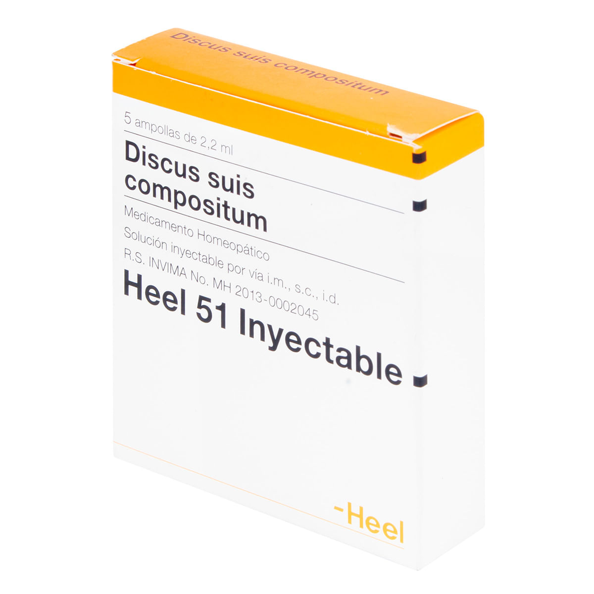 Solución Inyectable Discus Suis Compositum 2.2 Ml Heel 51 Caja X 5 Ampollas.