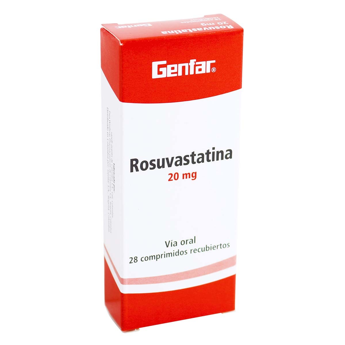 Rosuvastatina Genfar 20 Mg Caja X 28 Comprimidos Recubiertos.