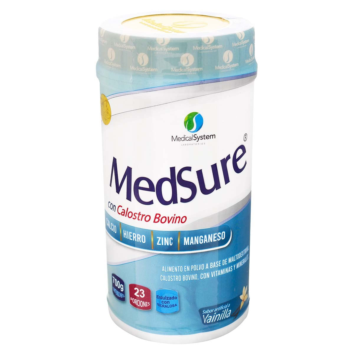 Alimento En Polvo Con Calostro Bovino Sabor A Vainilla Medsure Tarro X 700 G.