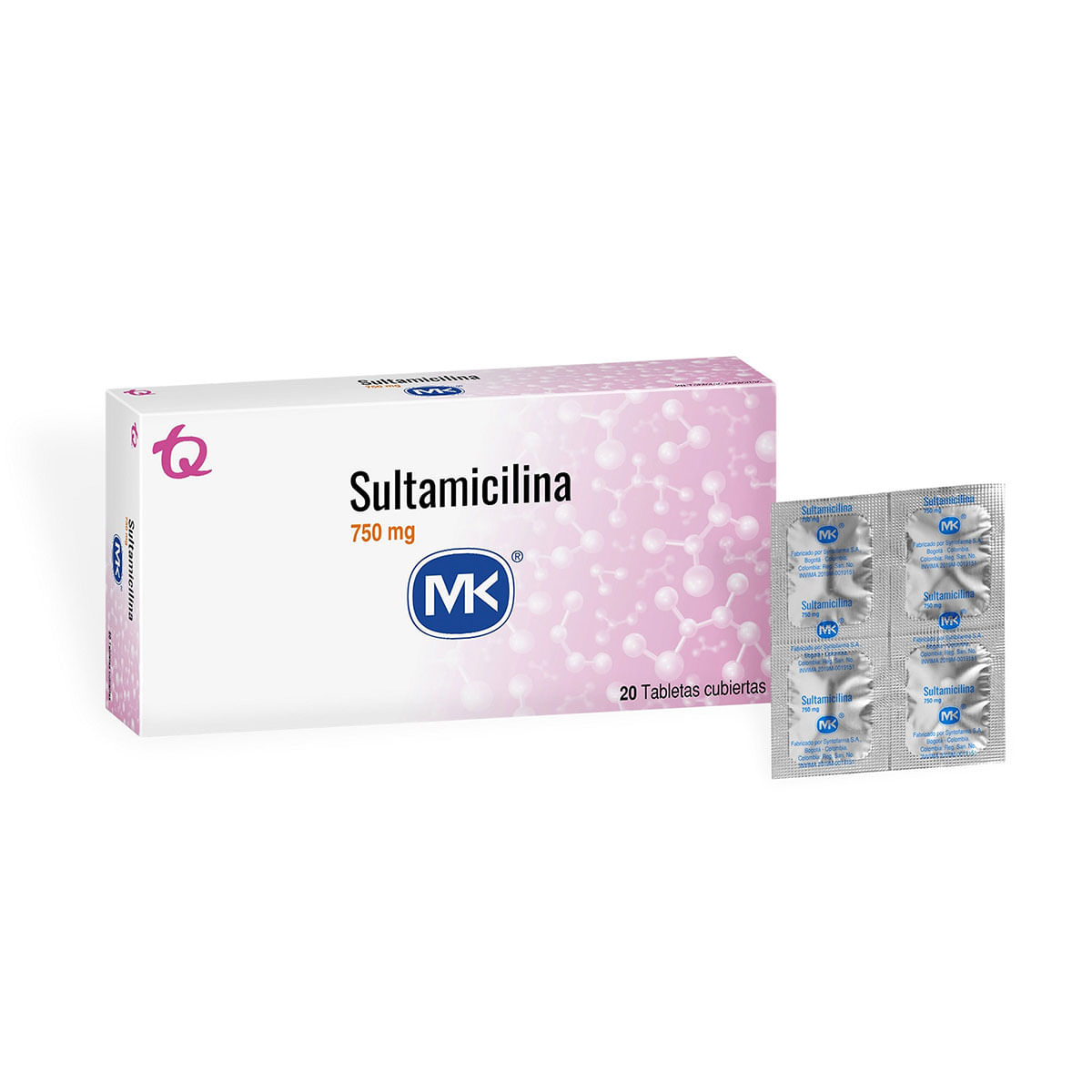 Sultamicilina 750 Mg Mk Caja X 20 Tabletas.
