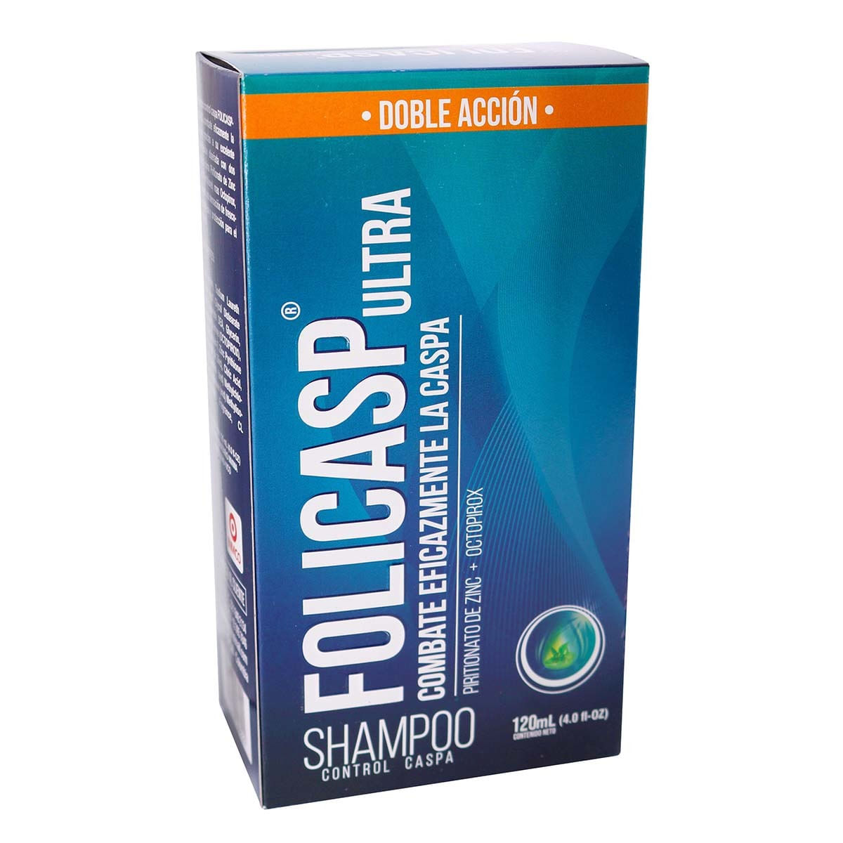 Shampoo Control Caspa Folicasp Ultra Doble Acción Frasco x 120 mL.