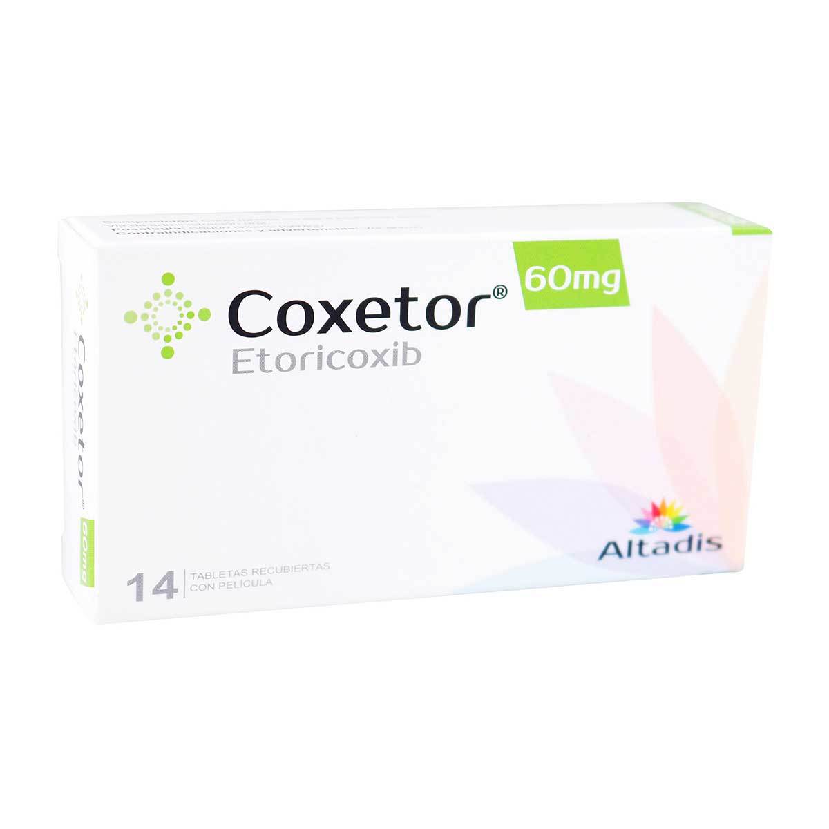 Coxetor 60 Mg Etoricoxib Altadis Caja X 14 Tabletas Recubiertas.