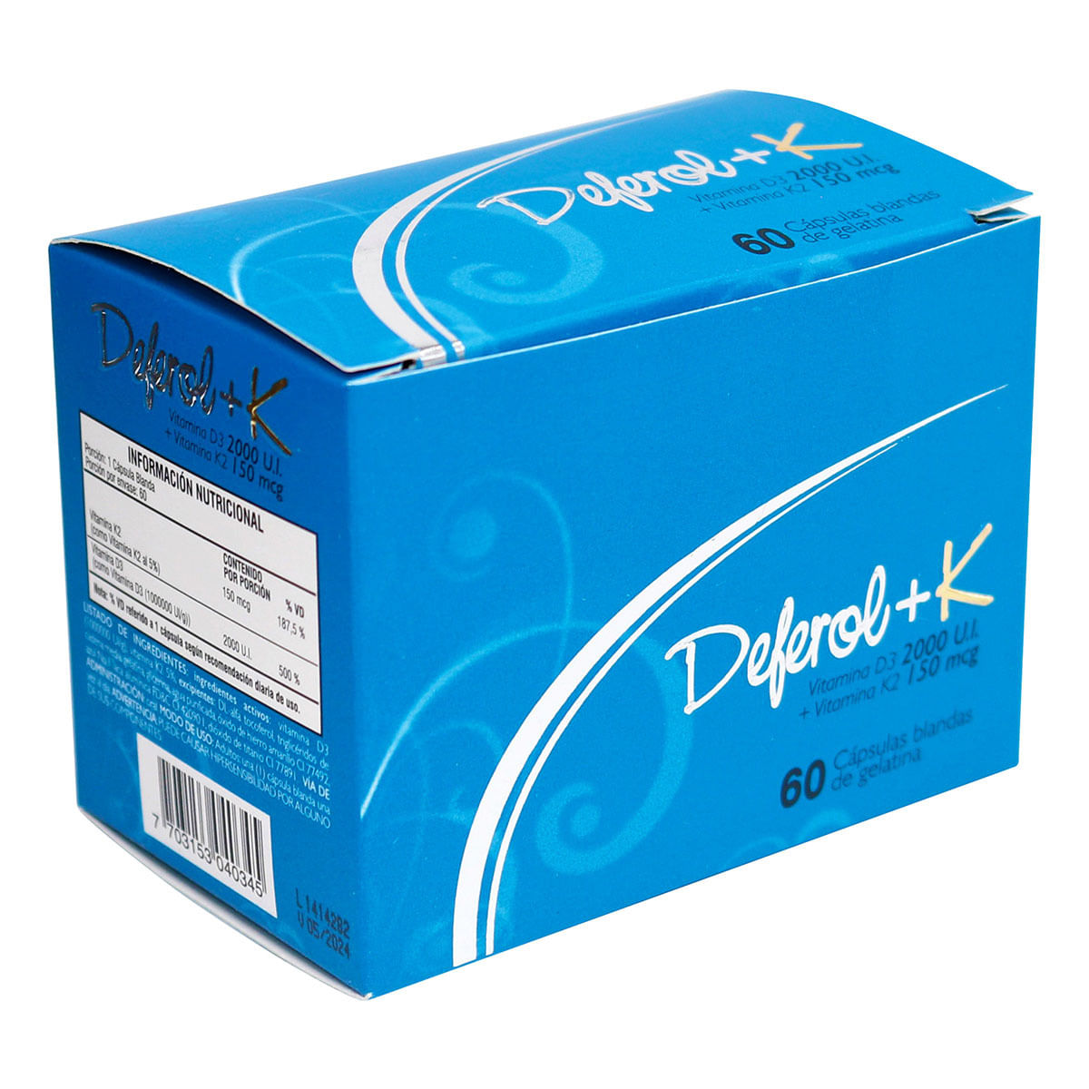 Suplemento Dietario Deferol + K Procaps Caja x 60 Cápsulas Blandas de Gelatina