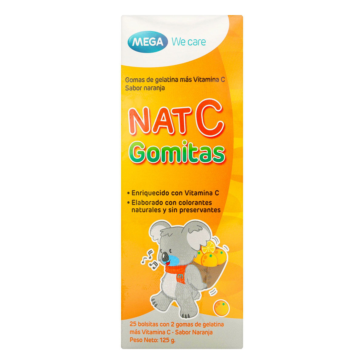 Gomas de Gelatina NatC Naranja Mega We Care Caja x 50 uds