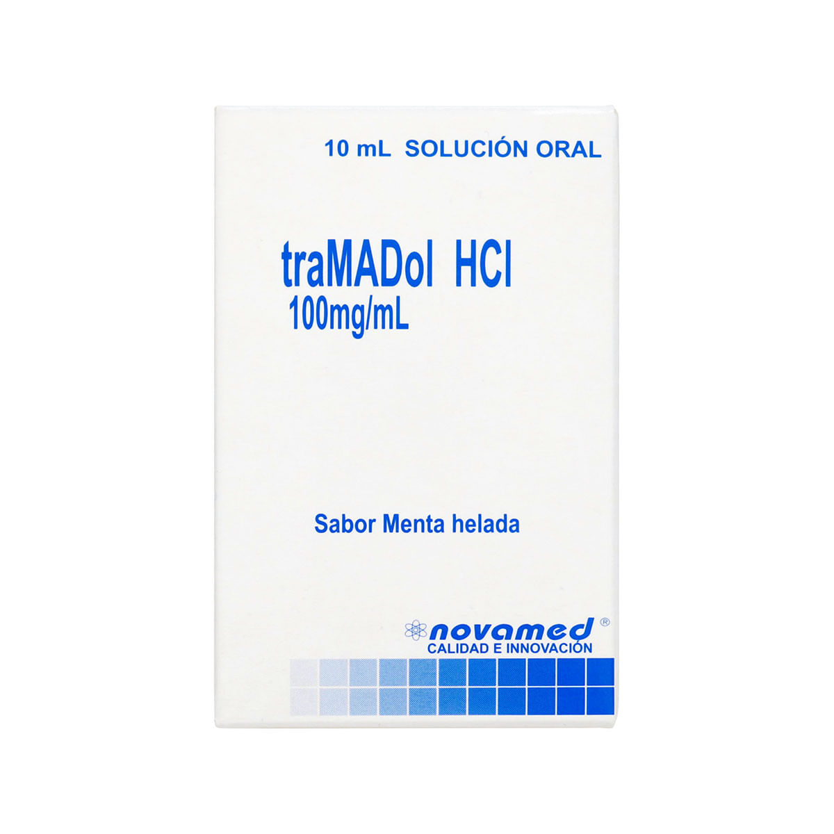 Solución Oral Tramadol HCI Menta 100 mg/mL Novamed Frasco x 10 mL