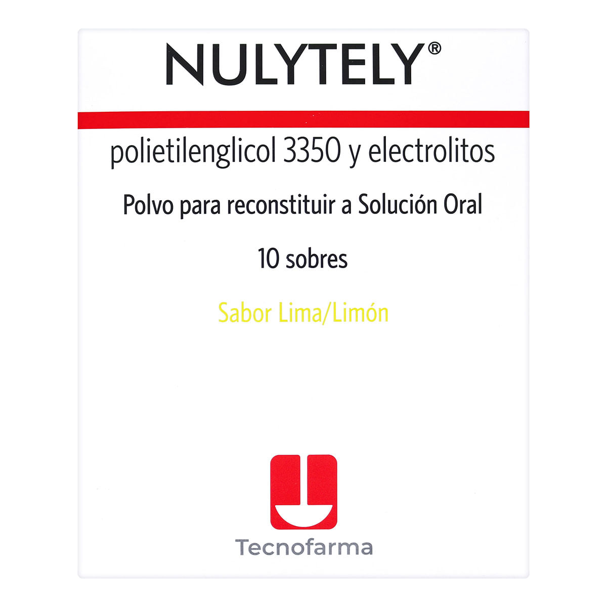 Polvo para Reconstruir Nulytely Sabor Limón Tecnofarma Caja x 10 Sobres