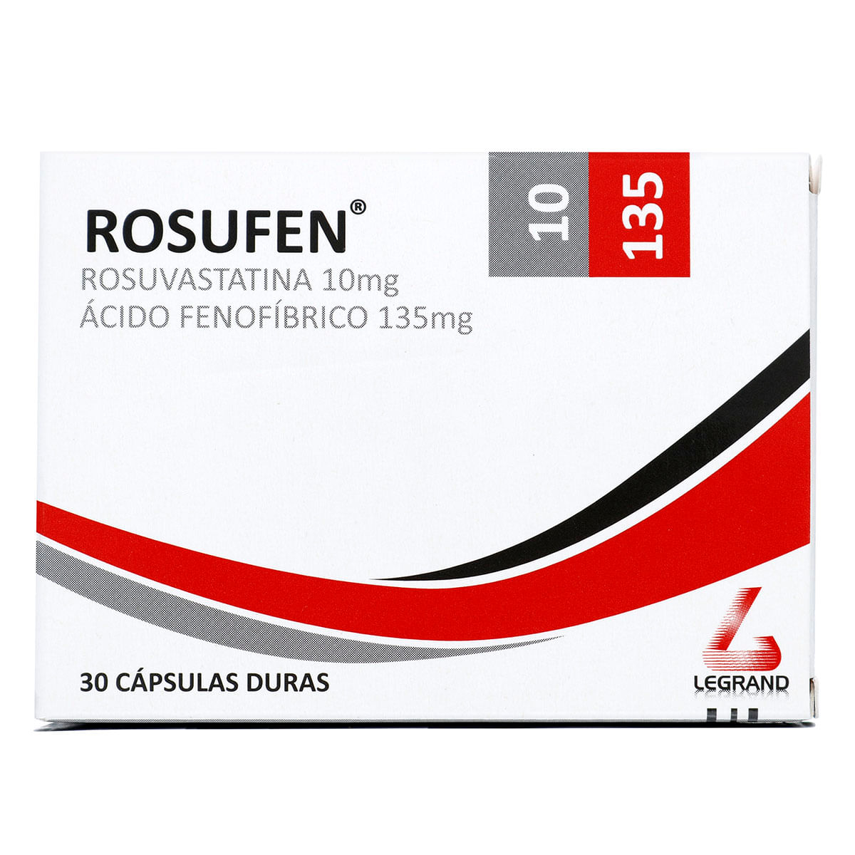 Rosufen 10/135 Rosuvastatina/Ácido Fenofíbrico Caja x 30 cápsulas duras