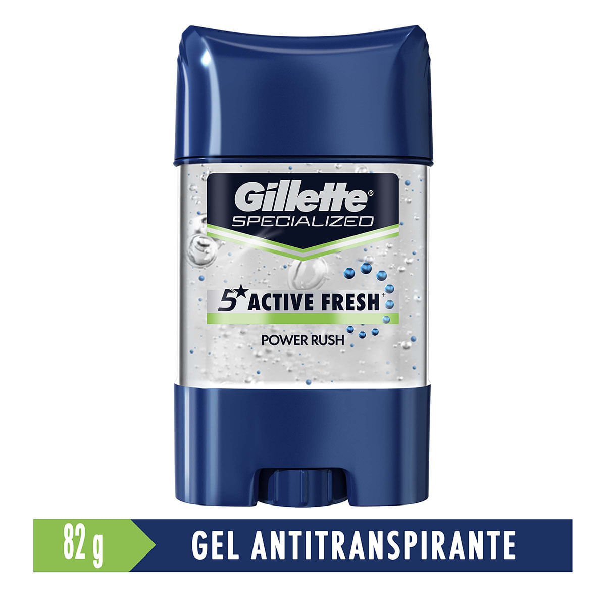 Antitranspirante Gillette Power Beads Power Rush Gel Barra x 82 g.