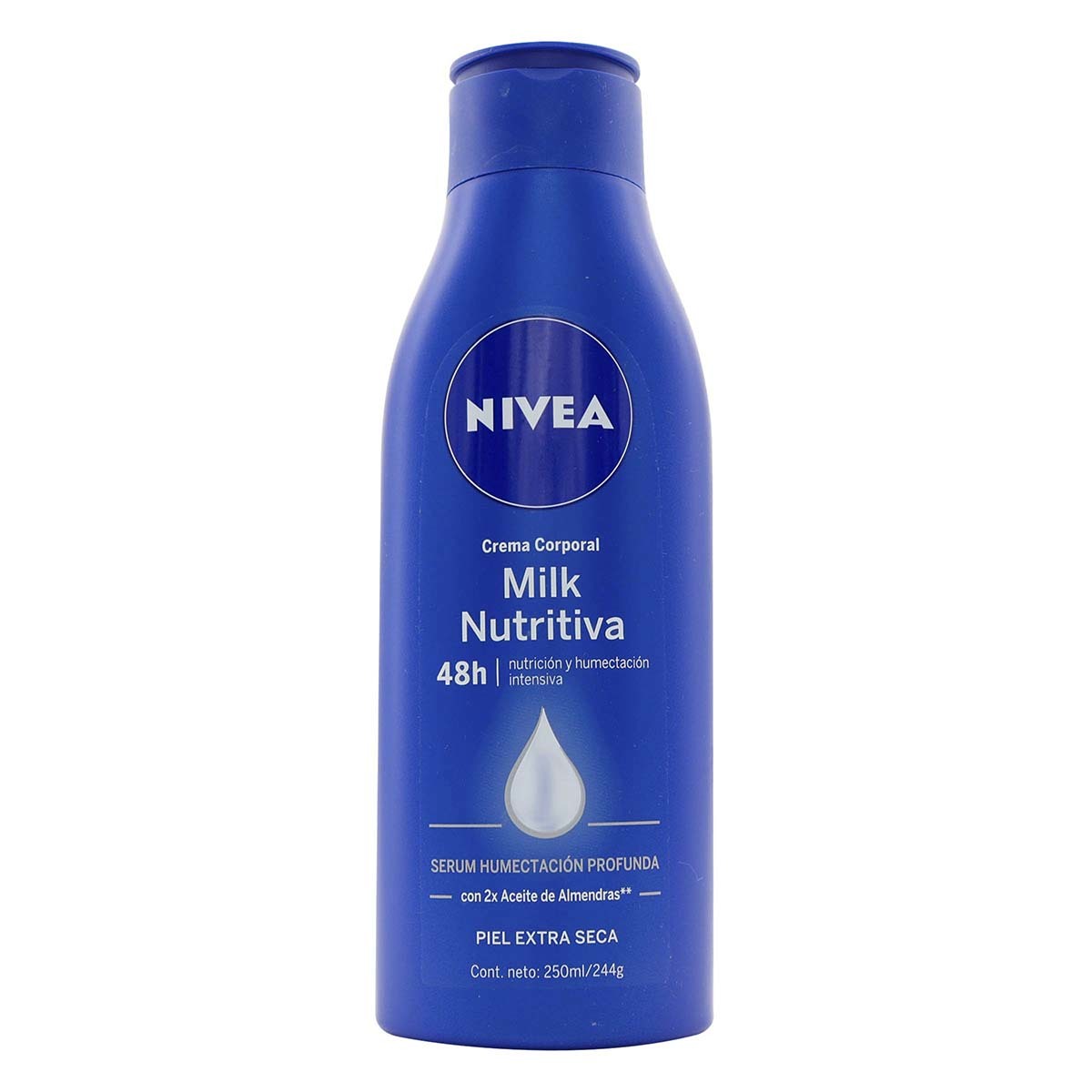 Crema Corporal Nivea Milk Nutritiva Piel Extra Seca Frasco x 250 mL.
