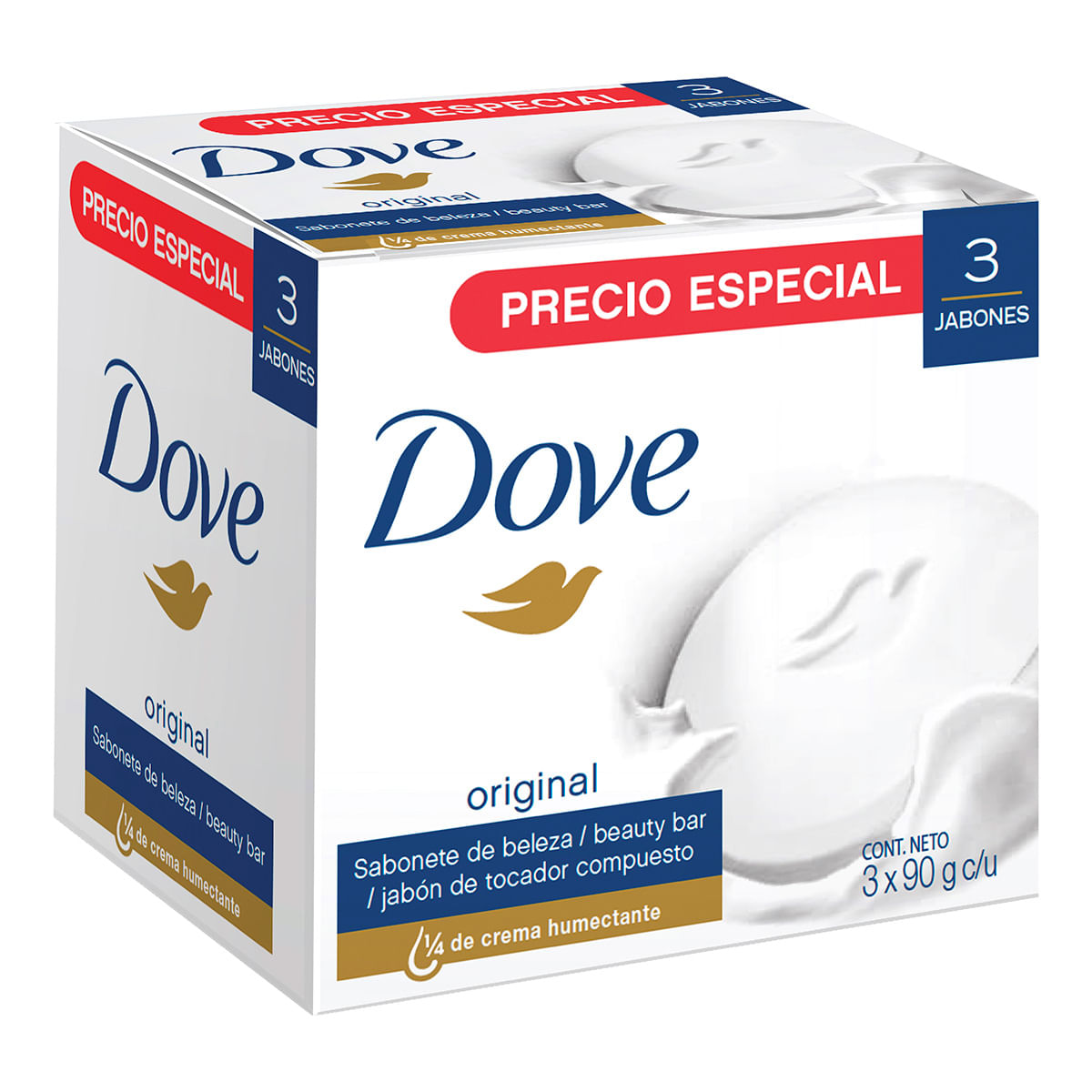 Jabón Dove Original Barra X 90 G X 3 Uds.
