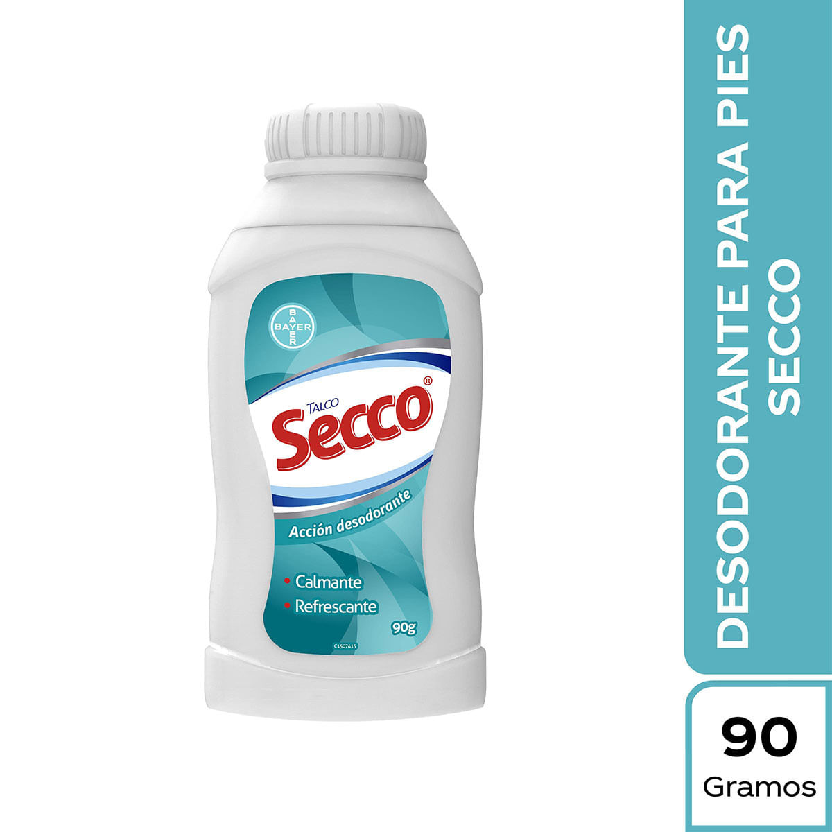 Talco Secco Bayer Acción Desodorante Frasco x 90 g.