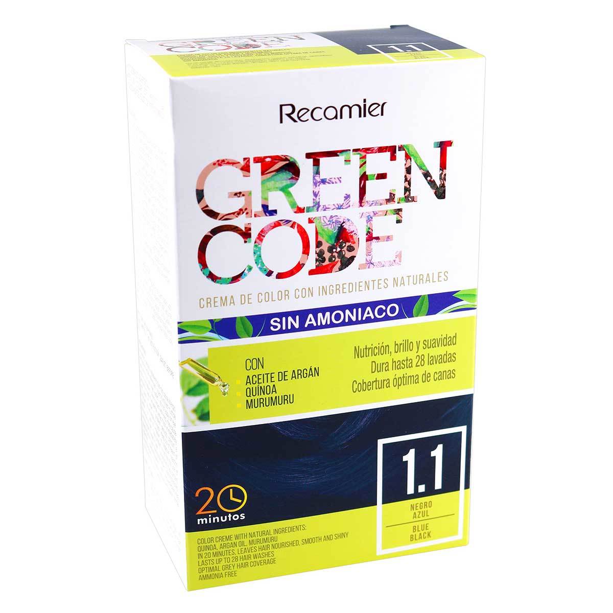 Tinte Permanente Green Code Kit 1.1 Negro Azul x Caja.