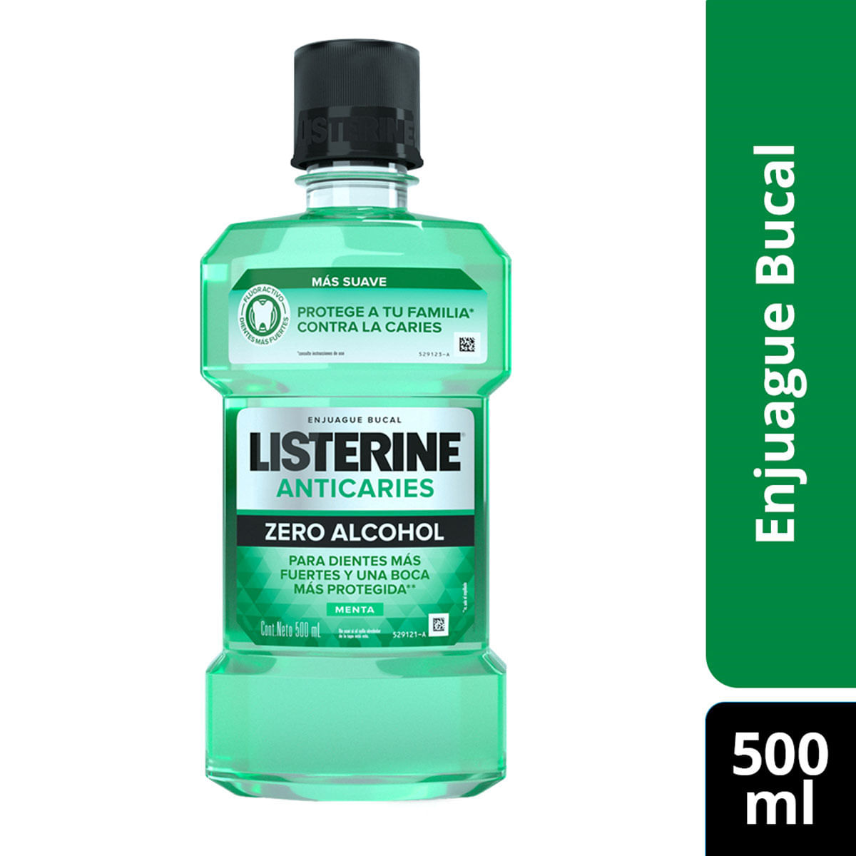 Enjuague Bucal Listerine Anticaries Zero Alcohol Menta Frasco x 500 mL.