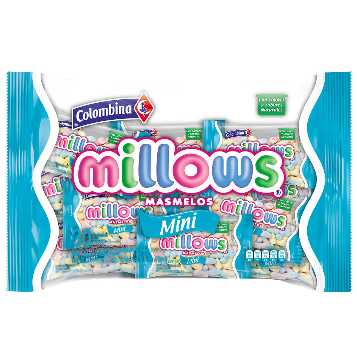 Masmelos Millows Mini Paquete X 750 G X 50 Uds.