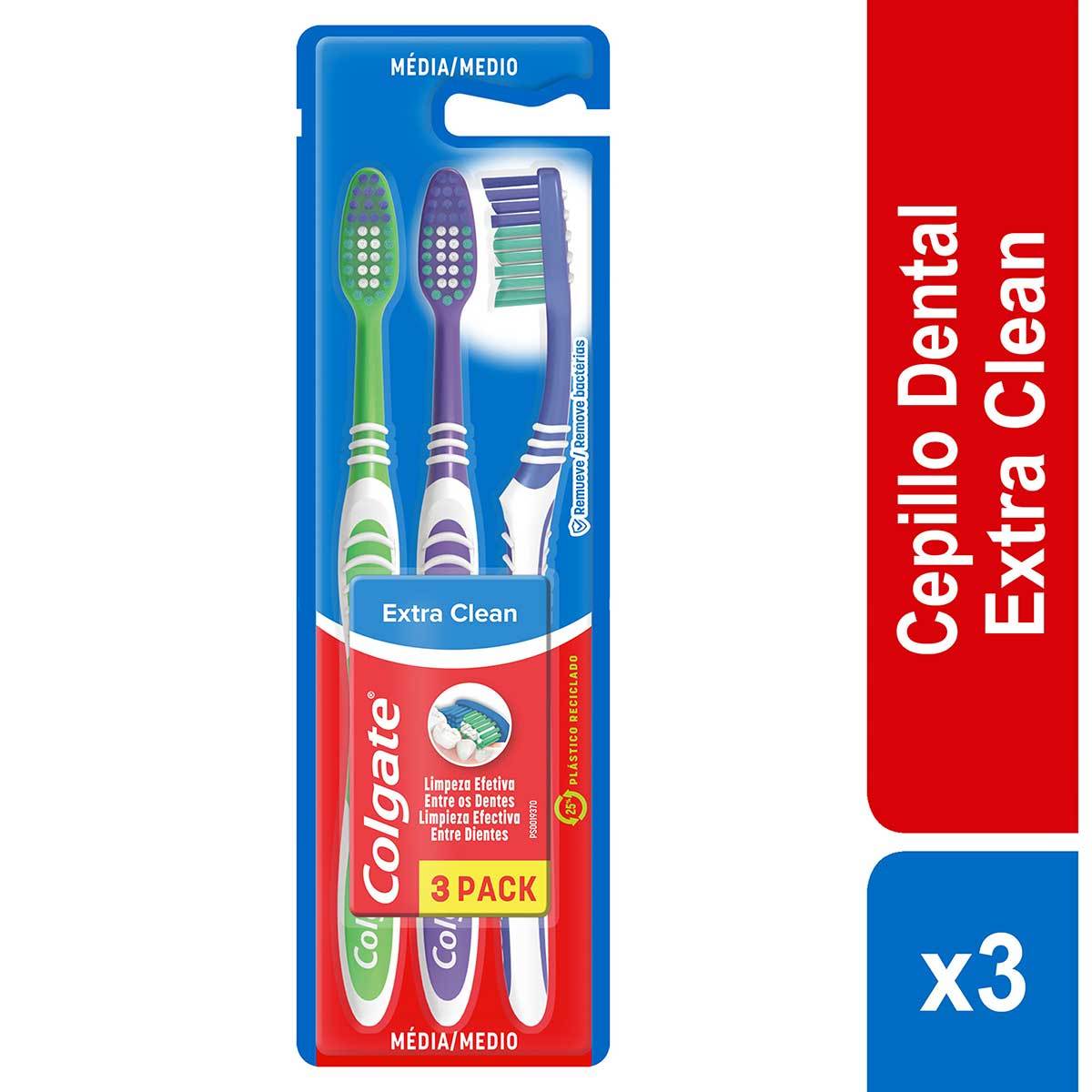 Cepillo Dental Colgate Extra Clean Medio Blister x 3 Uds Precio Especial.