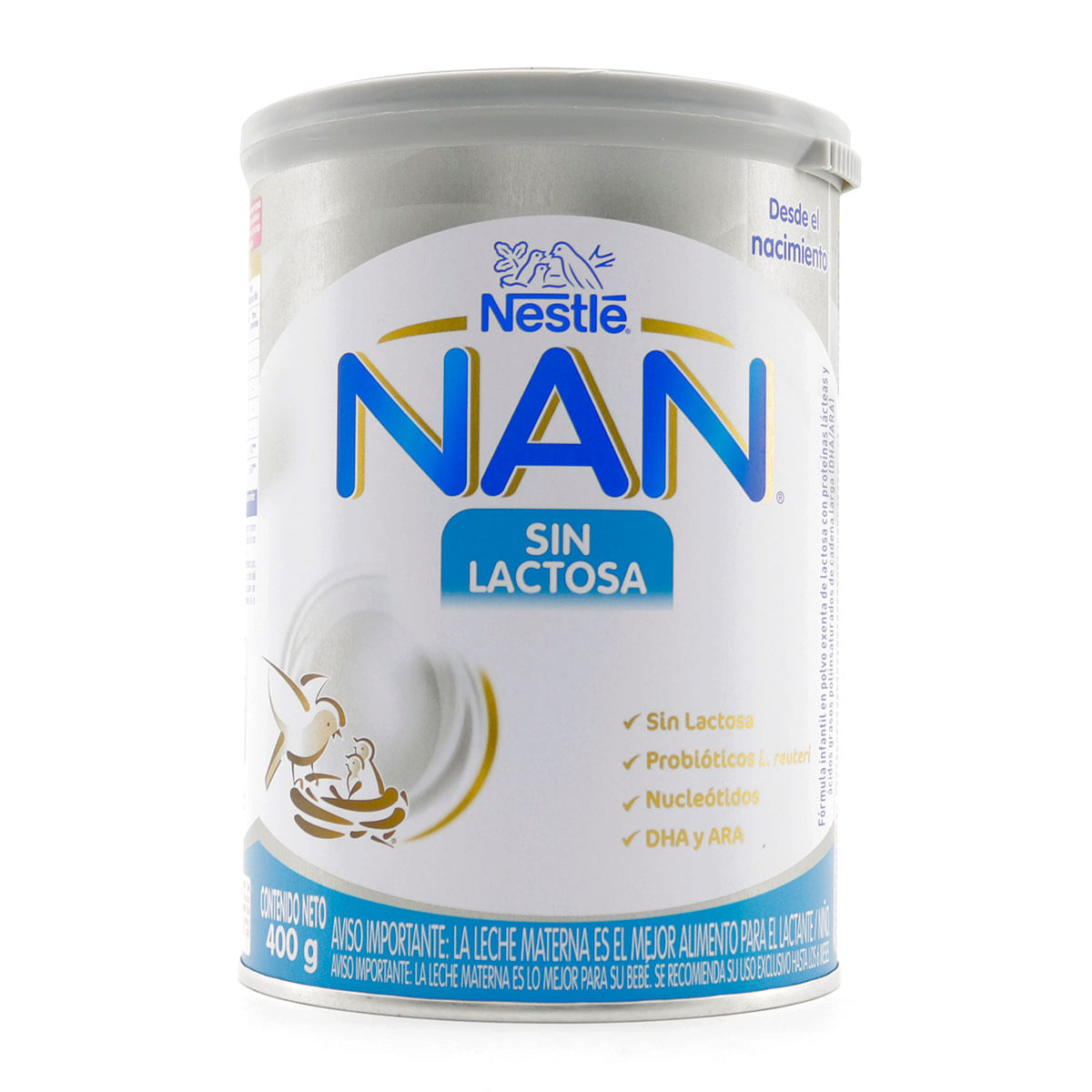 Fórmula Infantil Nan Nestlé Sin Lactosa Polvo Tarro X 400 G.