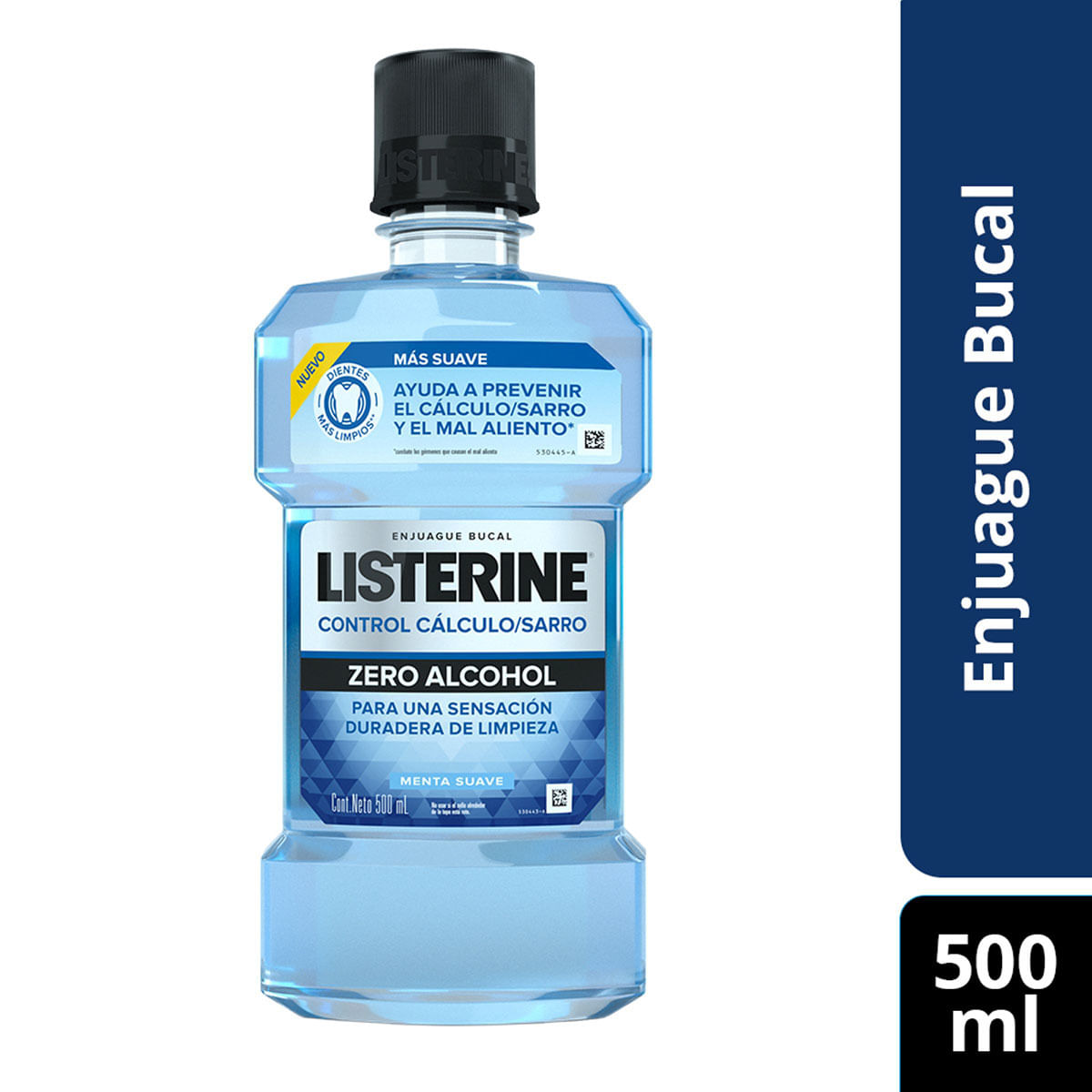 Enjuague Bucal Listerine Control Cálculo Zero Alcohol Menta Suave Frasco x 500 mL.