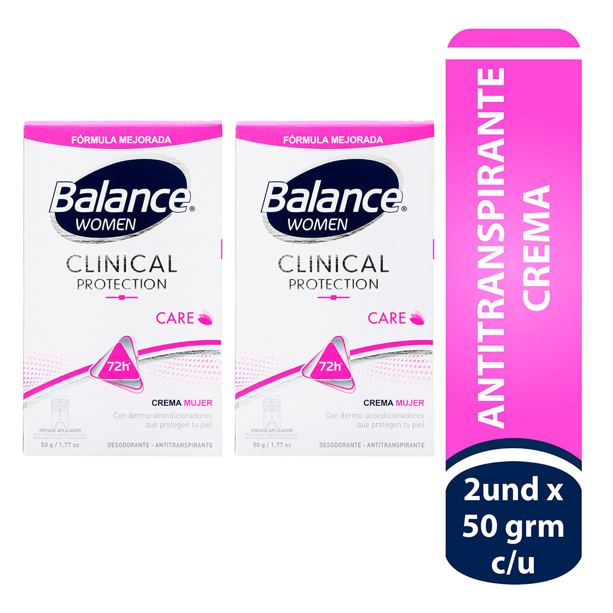 Antitranspirante Balance Women Clinical Protection Crema Barra x 50 g x 2 Uds Super Oferta.