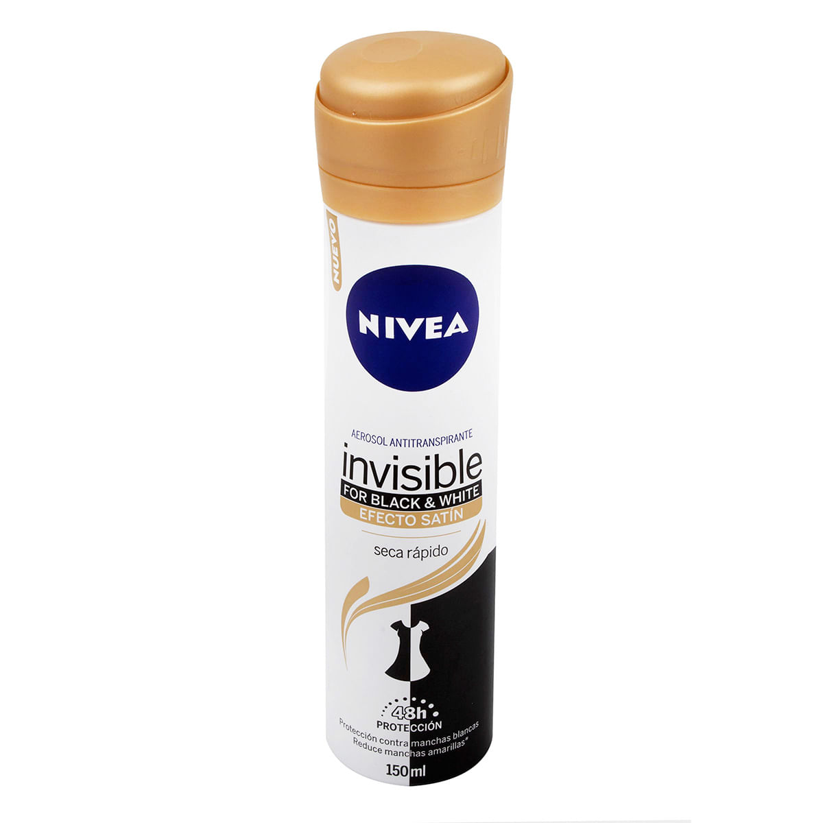 Antitranspirante Nivea Women Black & White Efecto Satín Aerosol x 150 mL.