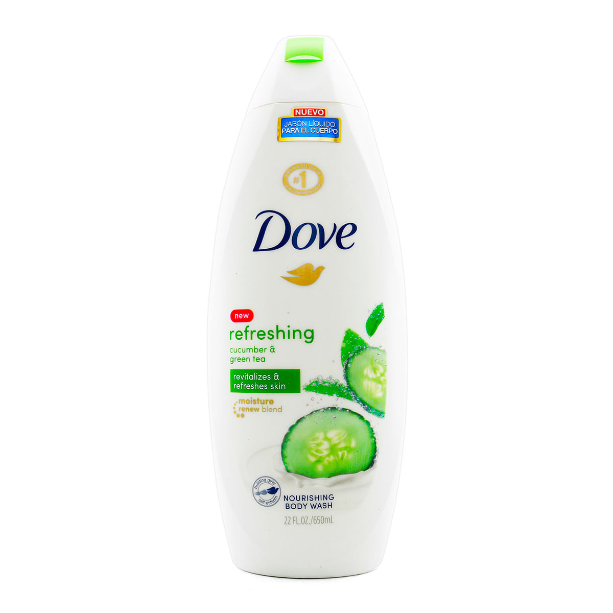 Jabón Líquido Dove Go Fresh Pepino Frasco x 650 mL.